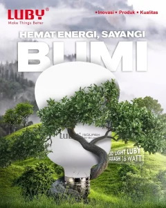 Luby LED bohlam lampu Squash Hemat Energi Sayangi Bumi