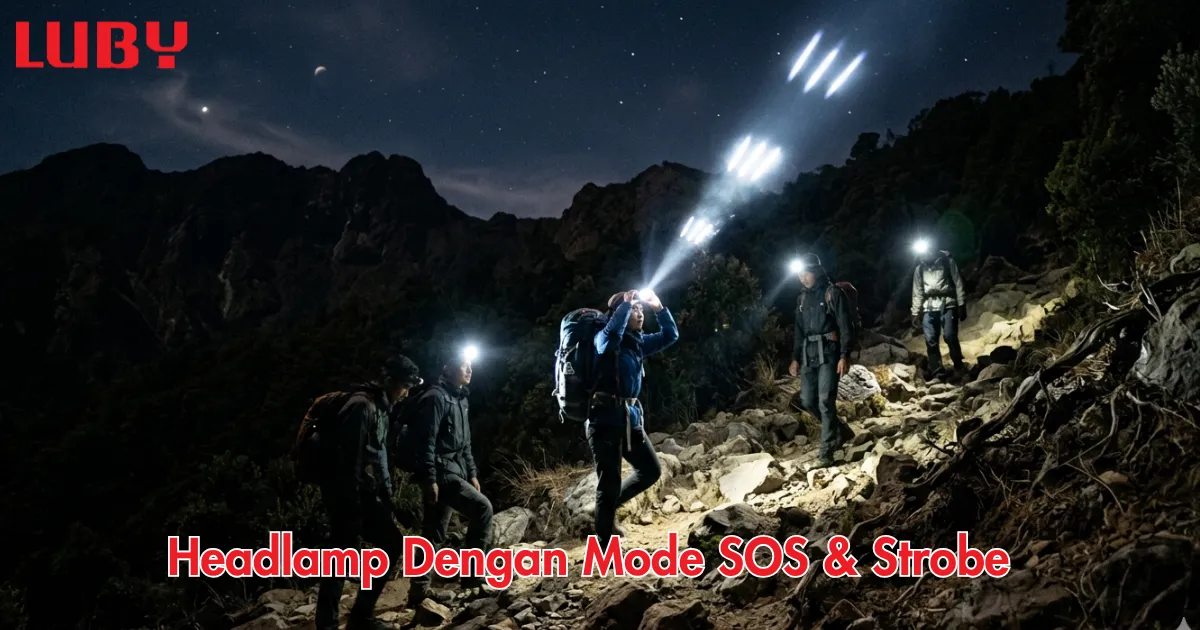 Headlamp Dengan Mode SOS & Strobe