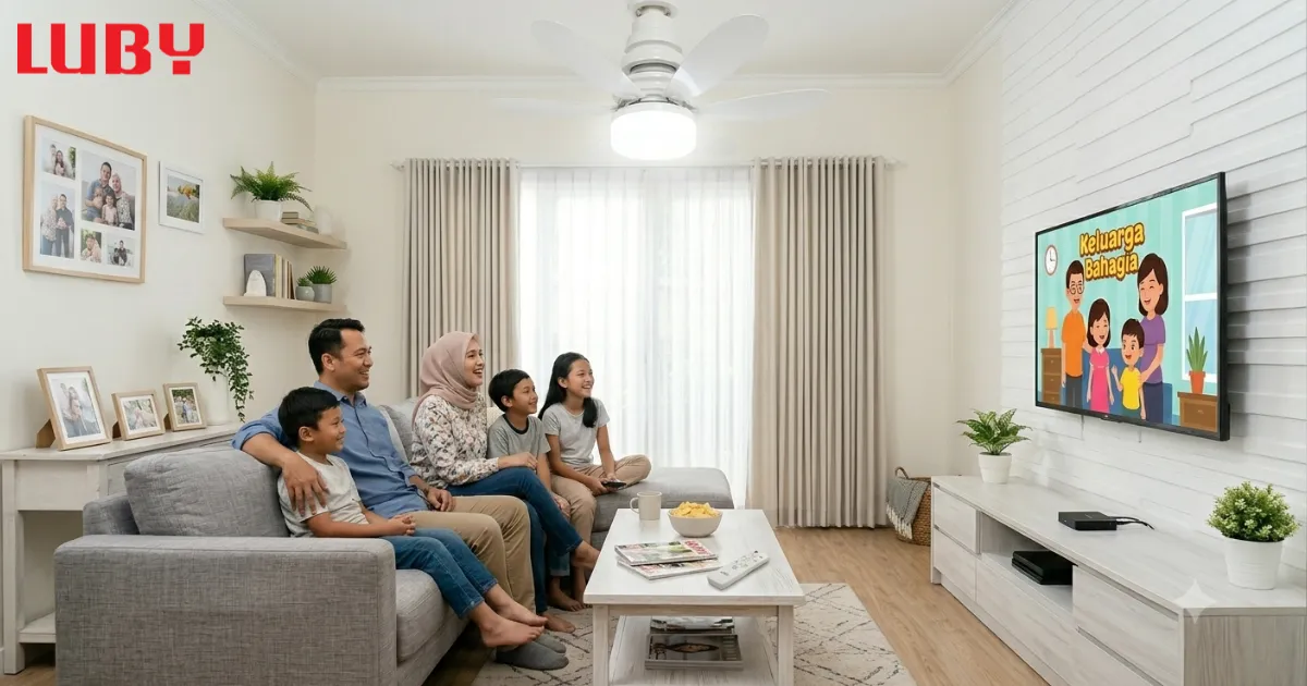 Lampu Kipas Angin LUBY L-CF701 Pencahayaan dan Sirkulasi Udara dalam Satu Produk