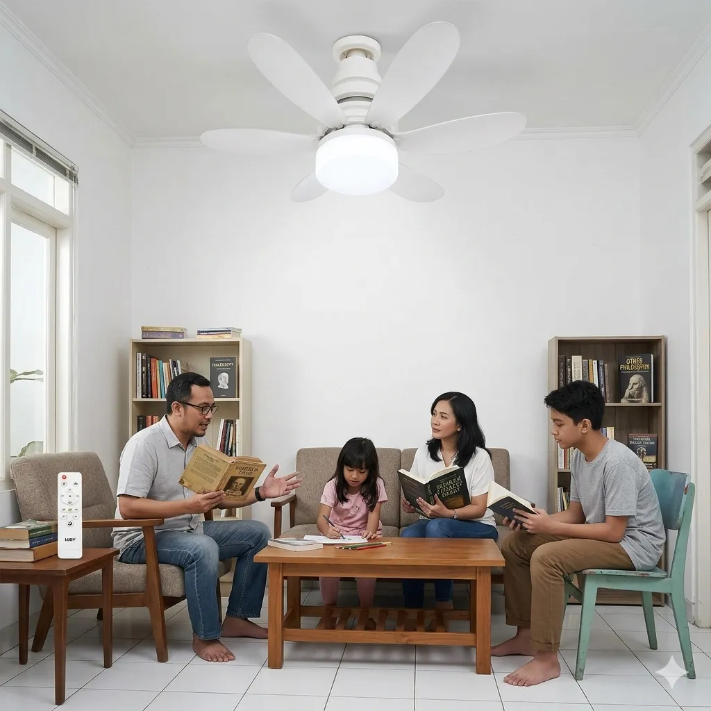 Lampu Kipas Angin LUBY LED Fan Ubah Mood Kamar, Bisa mode kerja atau santai