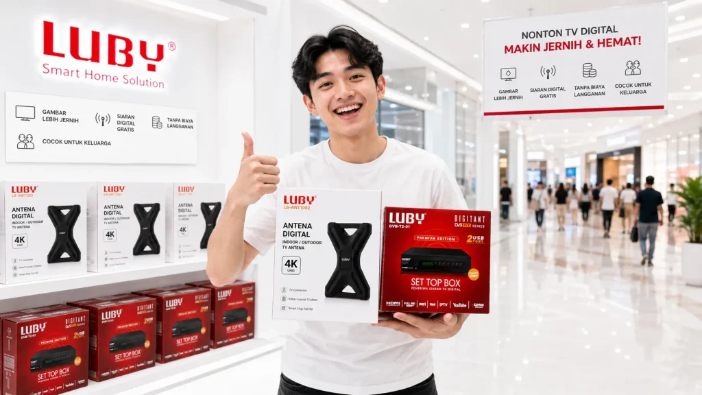 Nonton TV dan Piala Dunia Jernih Dengan STB & Antena Digital LUBY