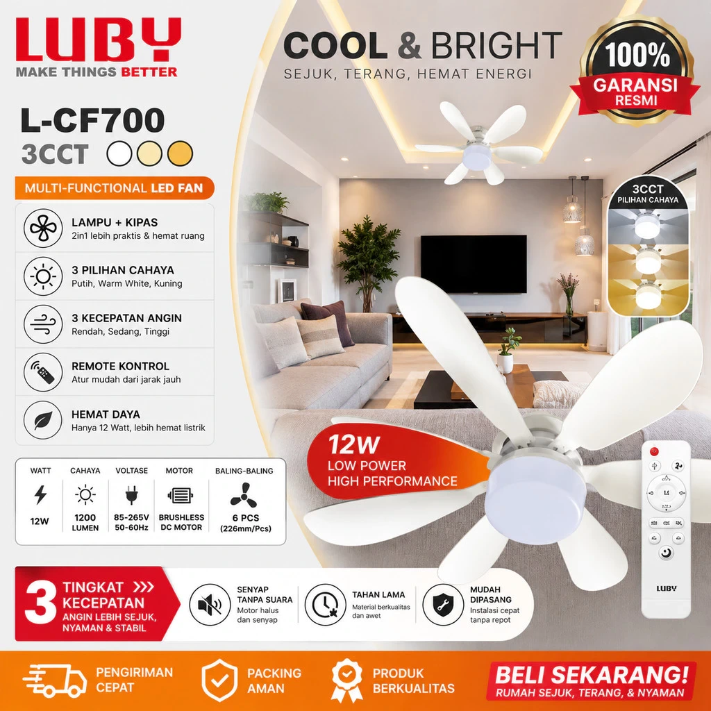Lampu Kipas Angin Plafon Luby