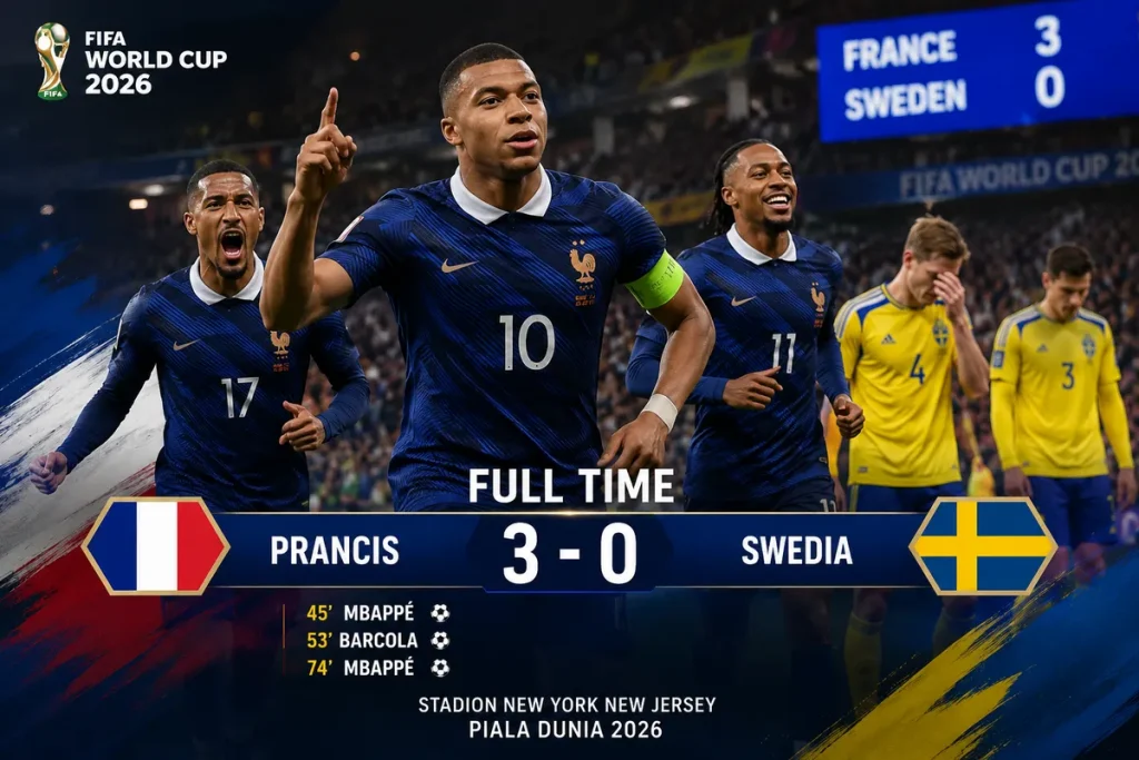Nonton Mbappé Cetak Gol, Swedia Kebobolan 3-0 Tanpa Balas Solusi Murah Nonton Piala Dunia 2026