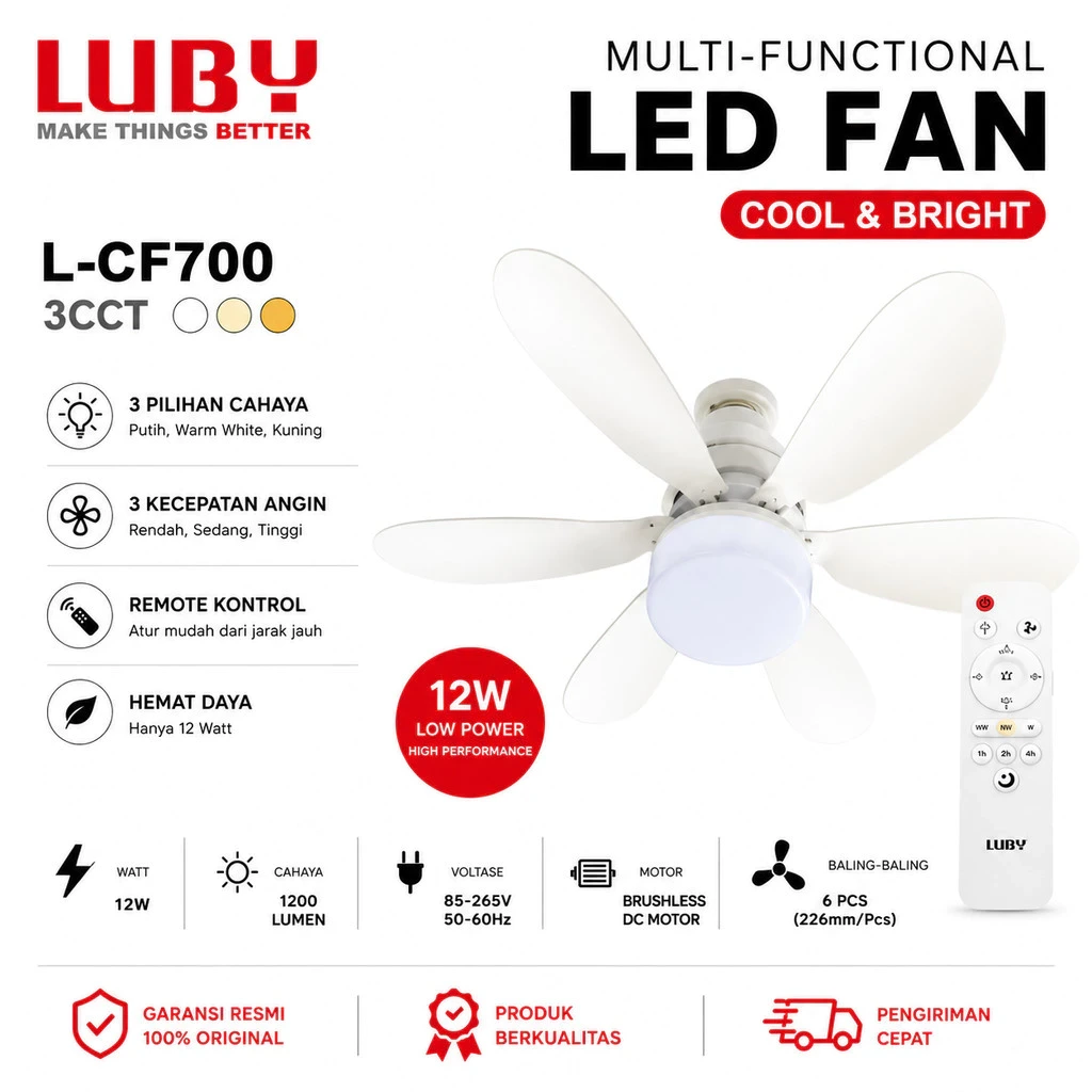 lampu LED Kipas Angin Plafon Luby