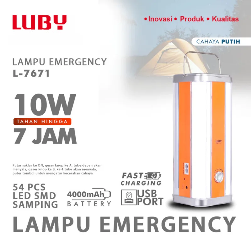 lampu emergency LUBY L-7671 lampu emergency LUBY L-7671