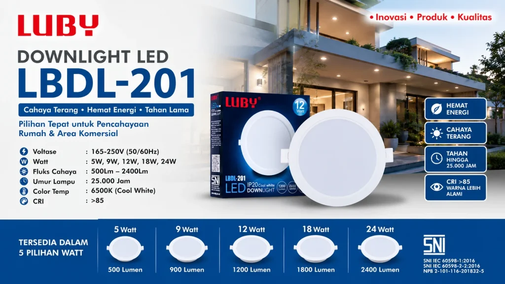 LUBY Downlight bulat LBDL 201 lampu downlight
