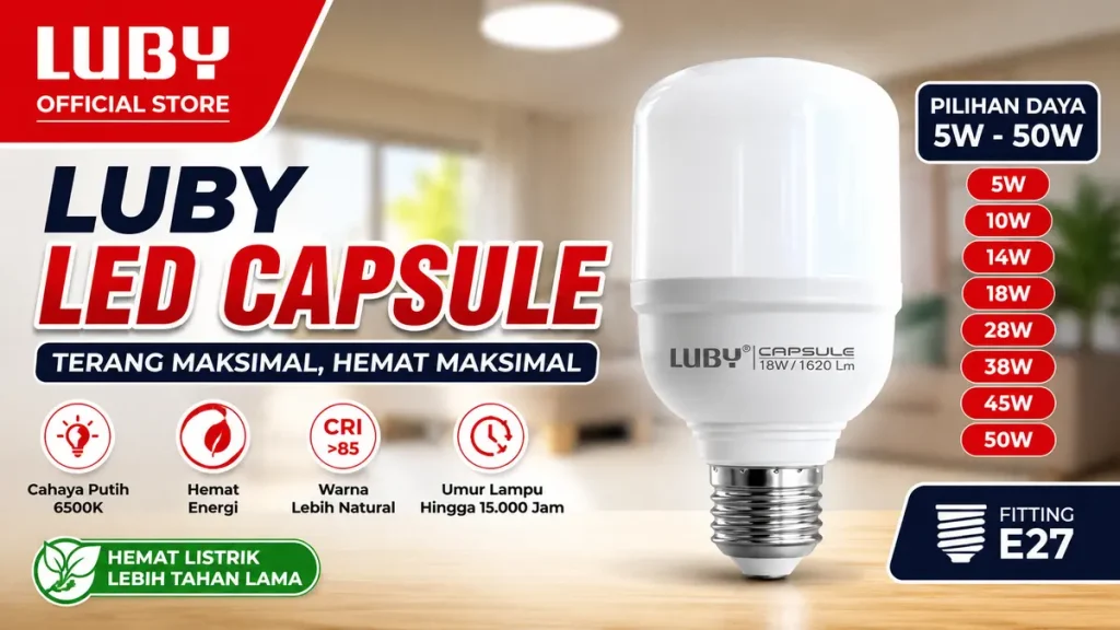 LUBY LED Capsule BULB Lampu LED Hemat Energi dengan Cahaya Terang E27