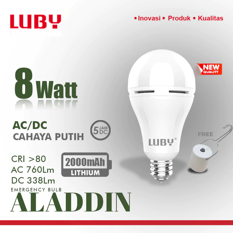 Emergency Bulb Luby tipe Aladdin 8 Watt