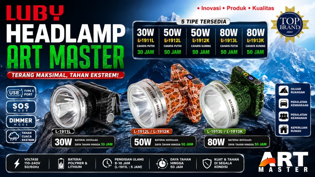 headlamp senter kepala art master luby