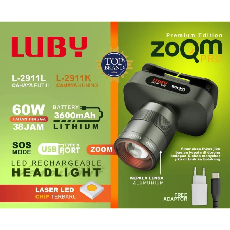 headlamp senter kepala luby L-2911