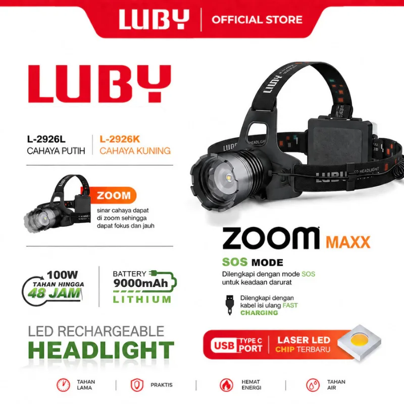 headlamp senter kepala luby L-2926