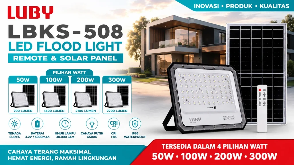 lampu jalan luby lbks 508 solar panel