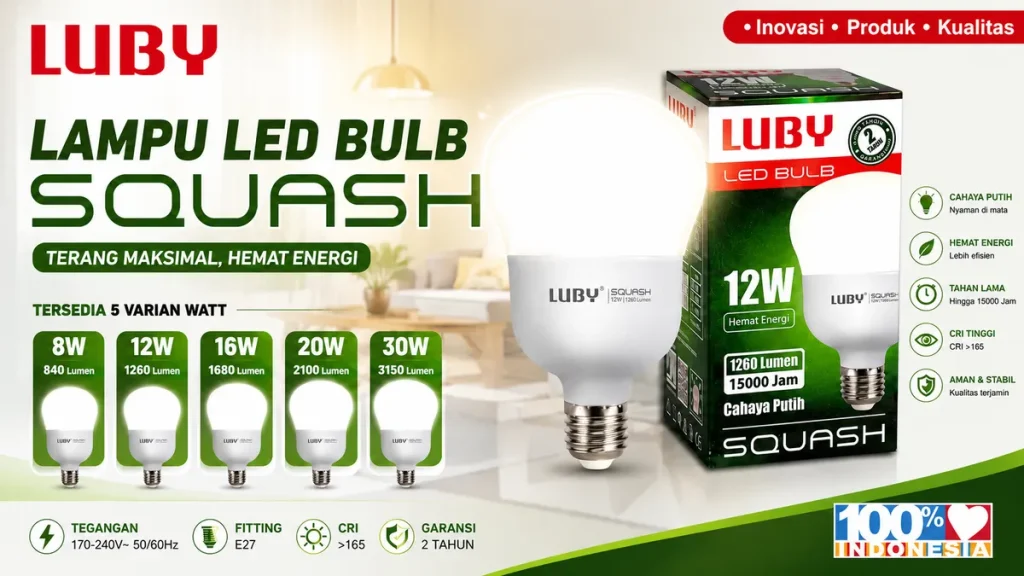 lampu led bulb luby squash