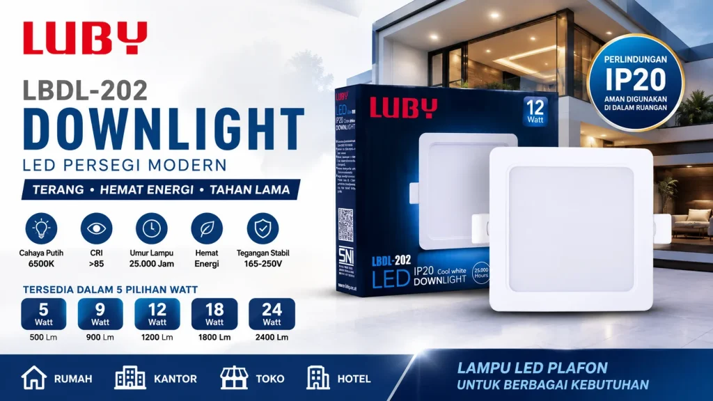 led downlight persegi luby lbdl 202