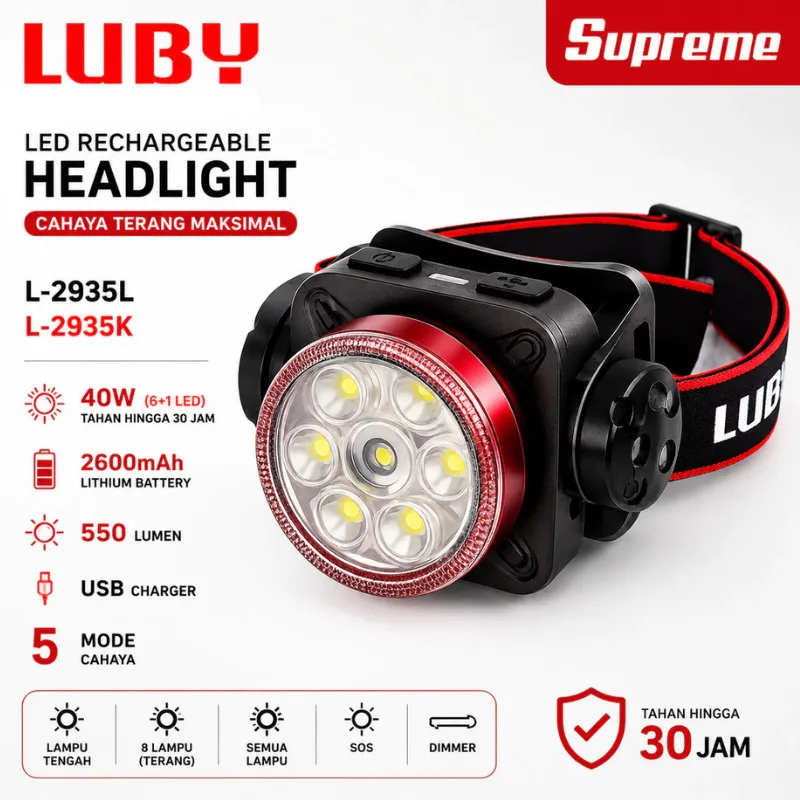senter kepala headlamp luby L-2935