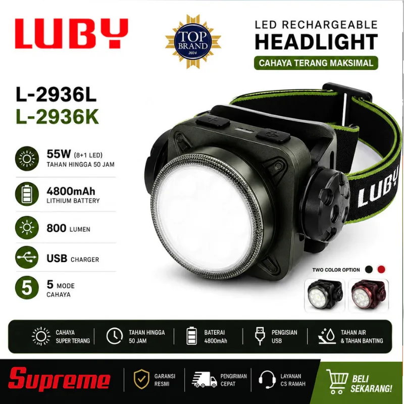 senter kepala headlamp luby L-2936