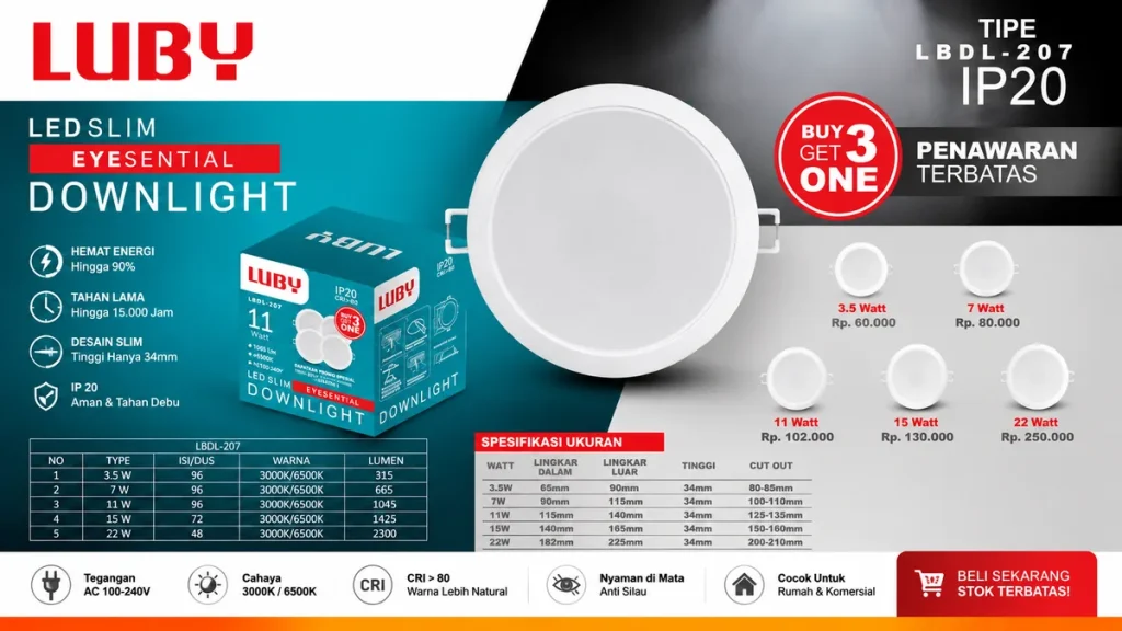 Ganti Lampu Rumah dengan Downlight LUBY LBDL-207, Ruangan Jadi Lebih Nyaman