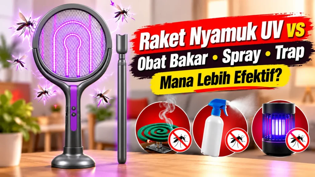 Raket Nyamuk UV vs Obat Nyamuk Bakar, Spray dan Perangkap Nyamuk Elektrik
